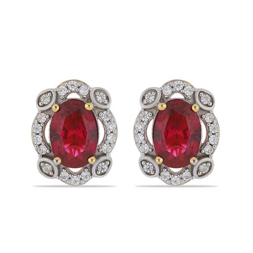BUY 925 SILVER NATURAL RUBY GEMSTONE EARRING